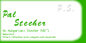 pal stecher business card